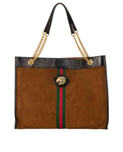 Large Rajah Tote, &pound;550, Handbags, Black/Tan, Suede, Front view